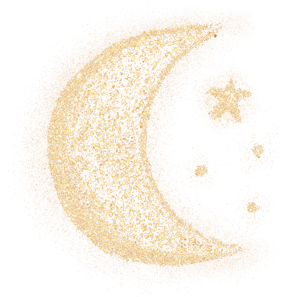 Gold Glitter Moon Stars